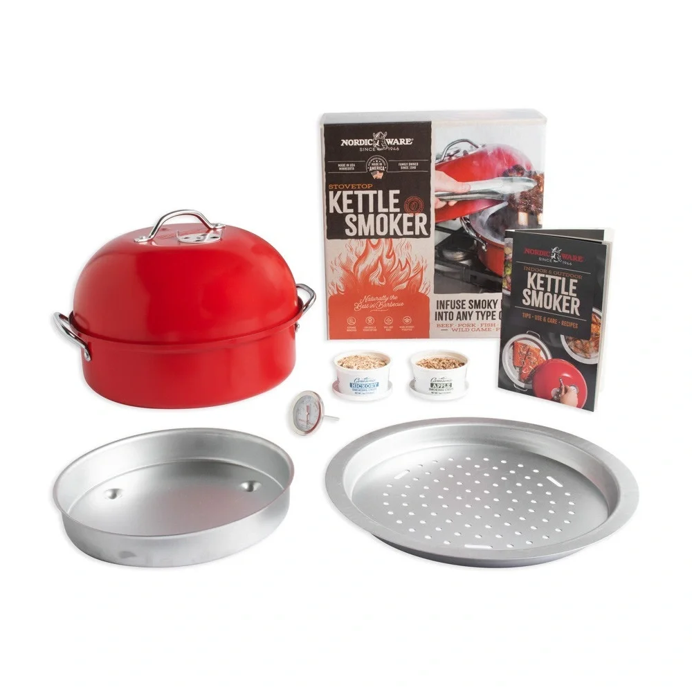 Nordic Ware Deluxe Kettle Smoker 5 Woodchip Varieties.